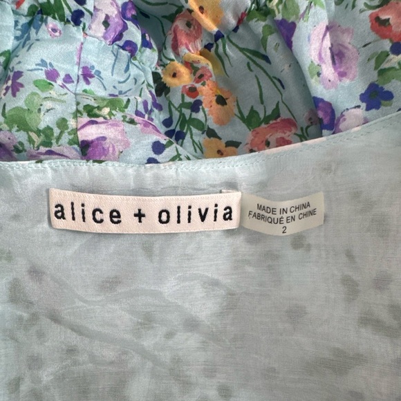 Alice + Olivia Floral Maxi Dress Size 2 Multicolor Garden Party Wedding Guest - Picture 9 of 14